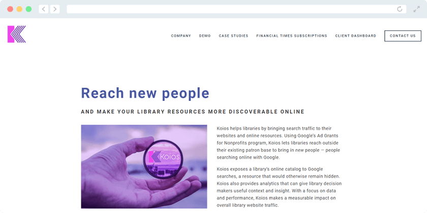 Learn more about Koios' approach to Google Grants management by visiting the agency's website.